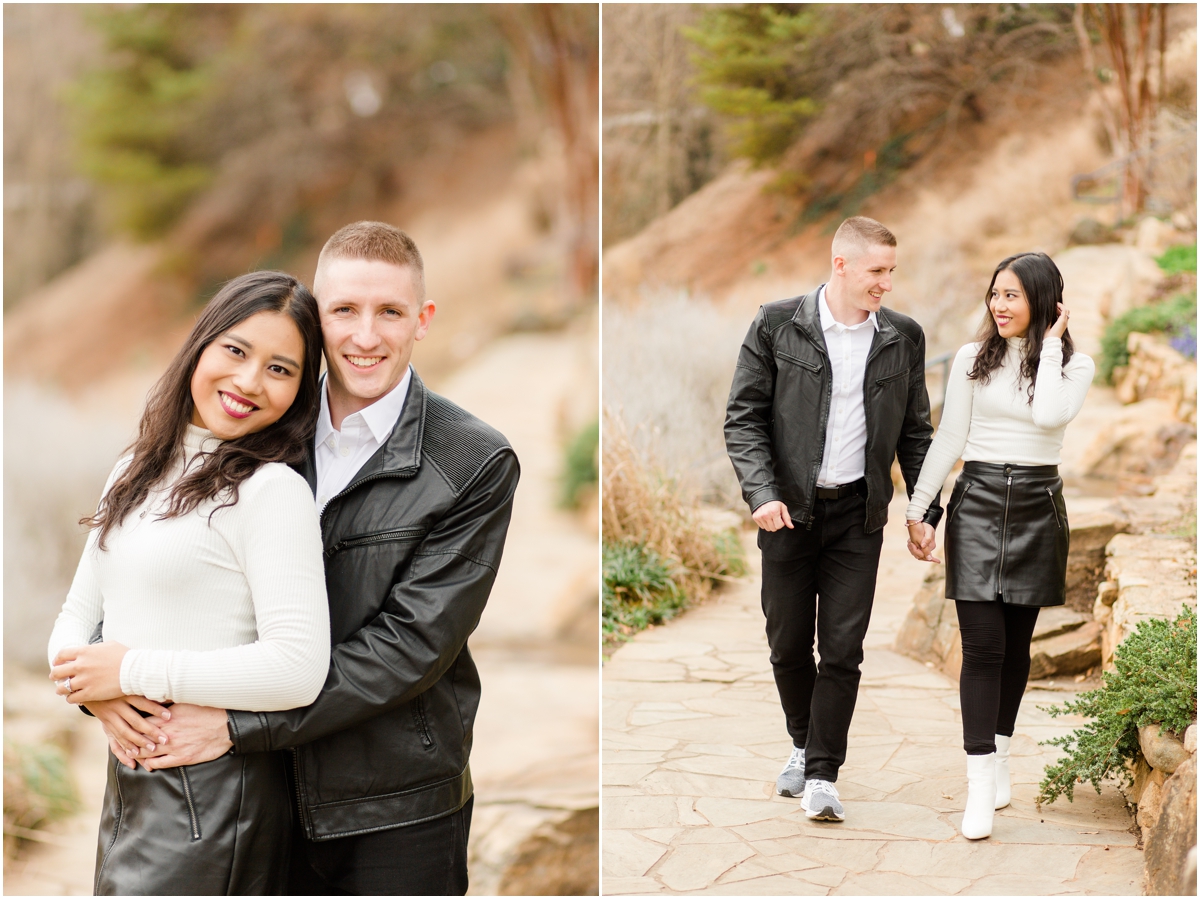 Engagement session at Falls Park, in downtown Greenville, SC