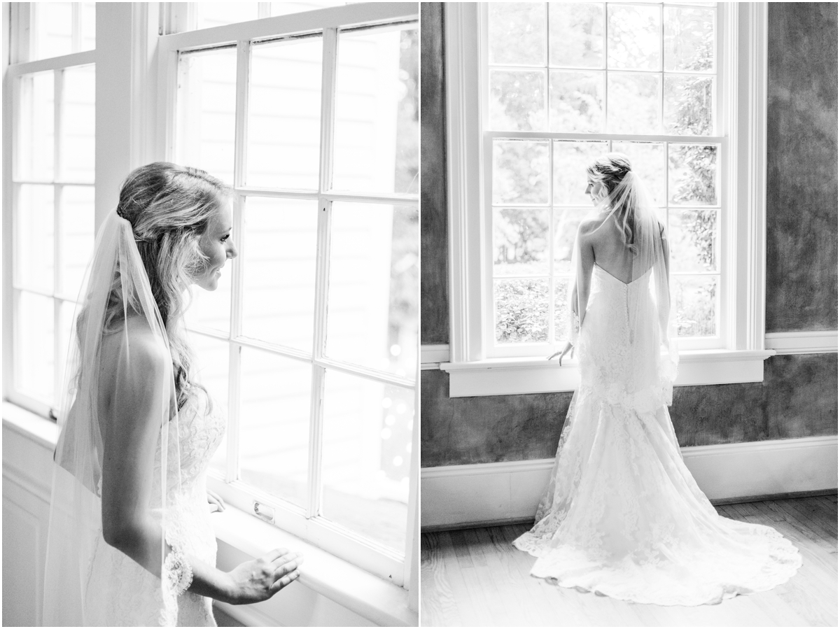 Bridal session window photos indoors at the Duncan Estate in Spartanburg SC