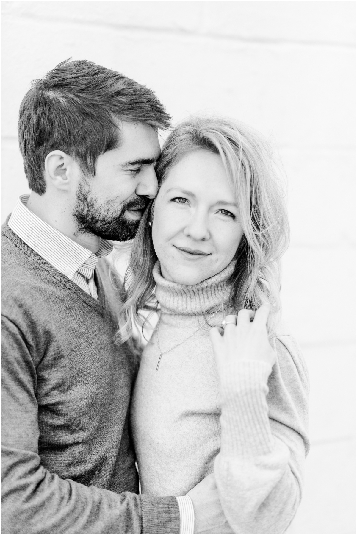 Winter engagement session in downtown Greer, SC at the gazebo
