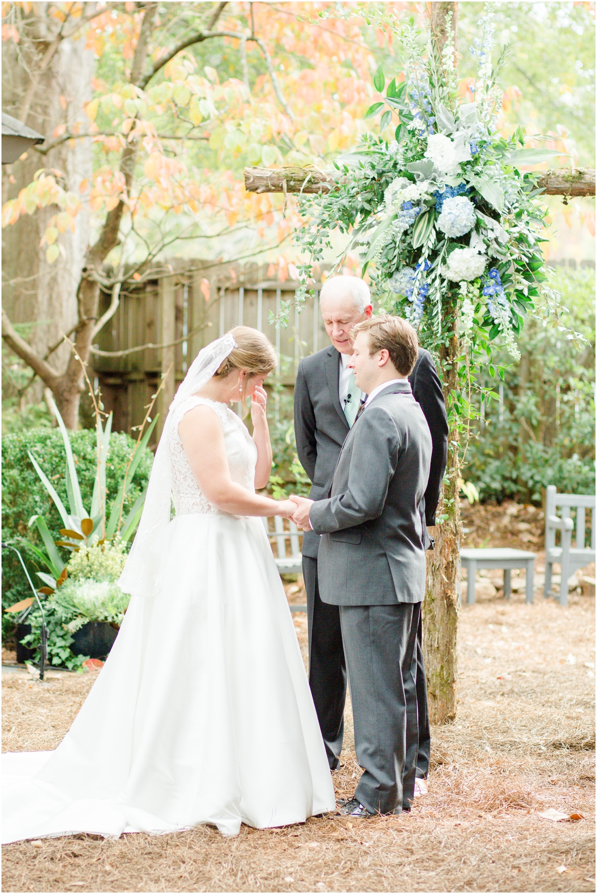 October Backyard wedding in Greenville SC with a reception at the Poinsett Club | Greenville Wedding Photographer