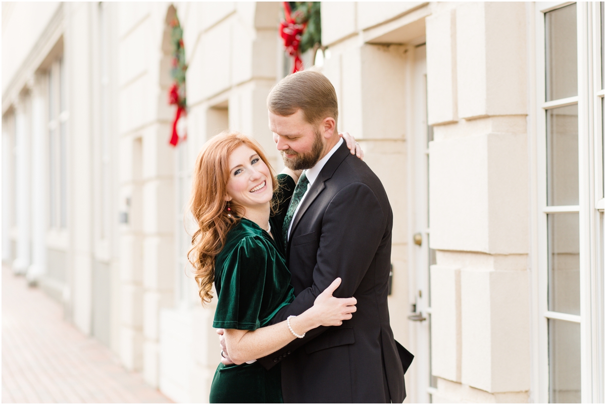 Downtown Spartanburg Christmas Couples Session