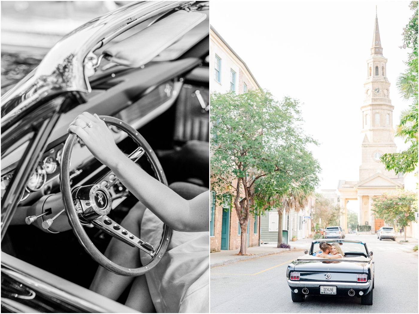 Chalmers St engagement session with vintage car
