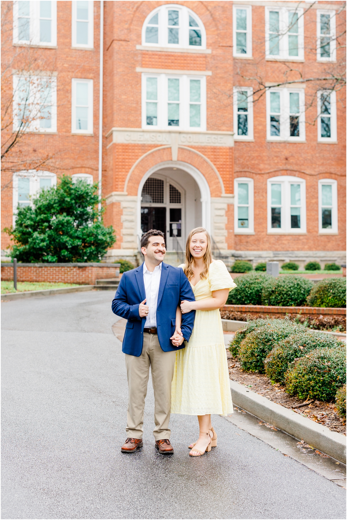 Engagement photos at Tillman Hall at Clemson University 