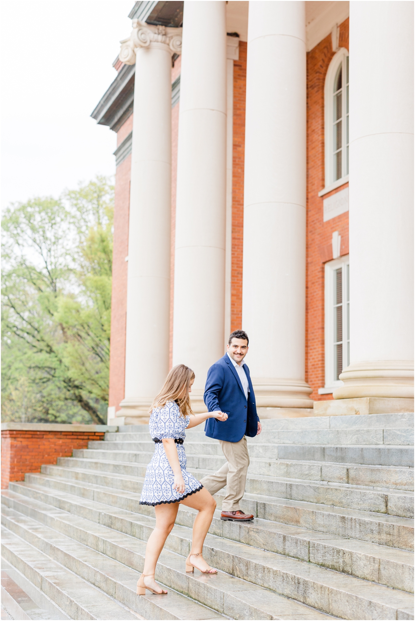 Engagement photos at Tillman Hall at Clemson University 