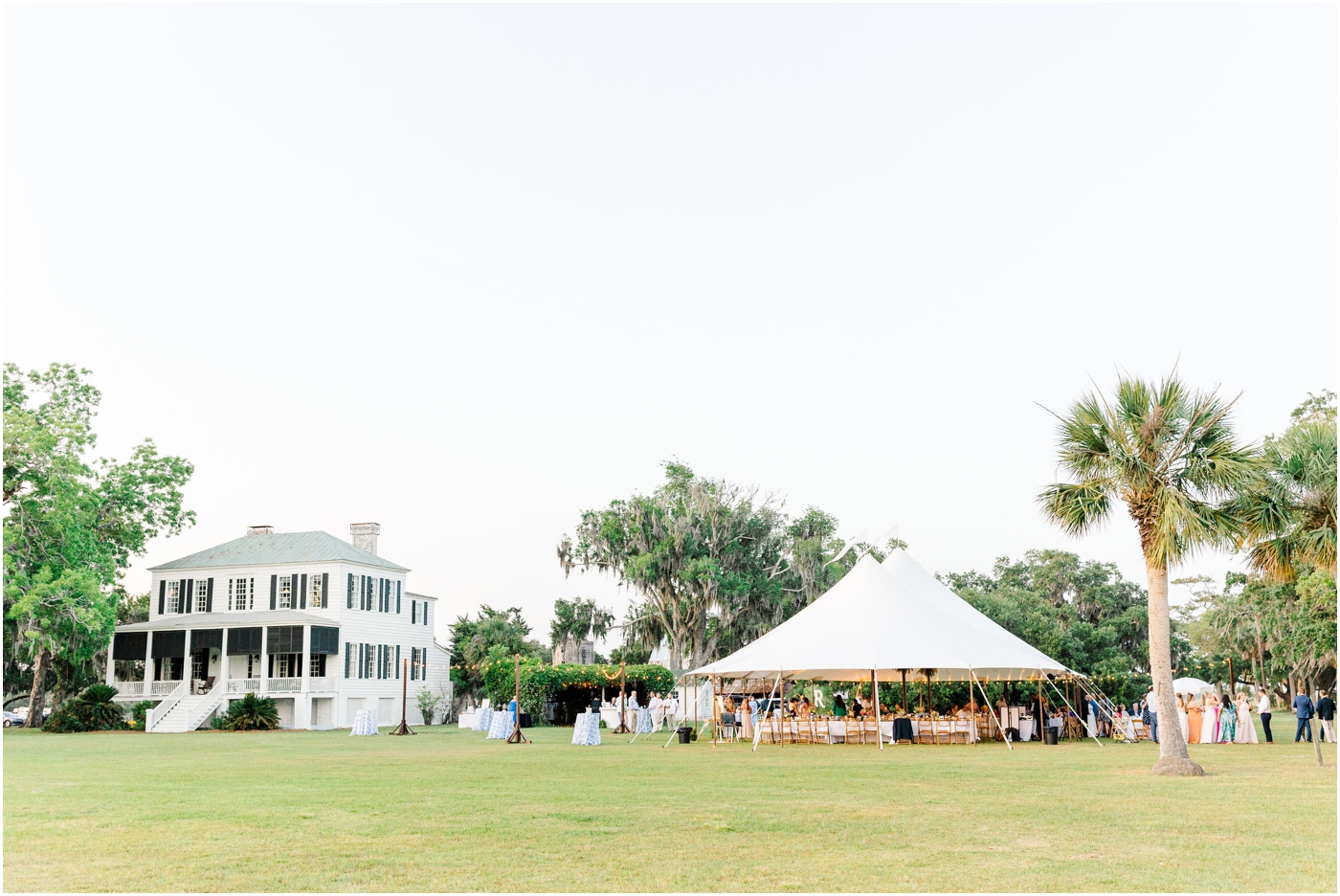 sailcloth tent at Agapae Oaks Weddings in Beaufort SC