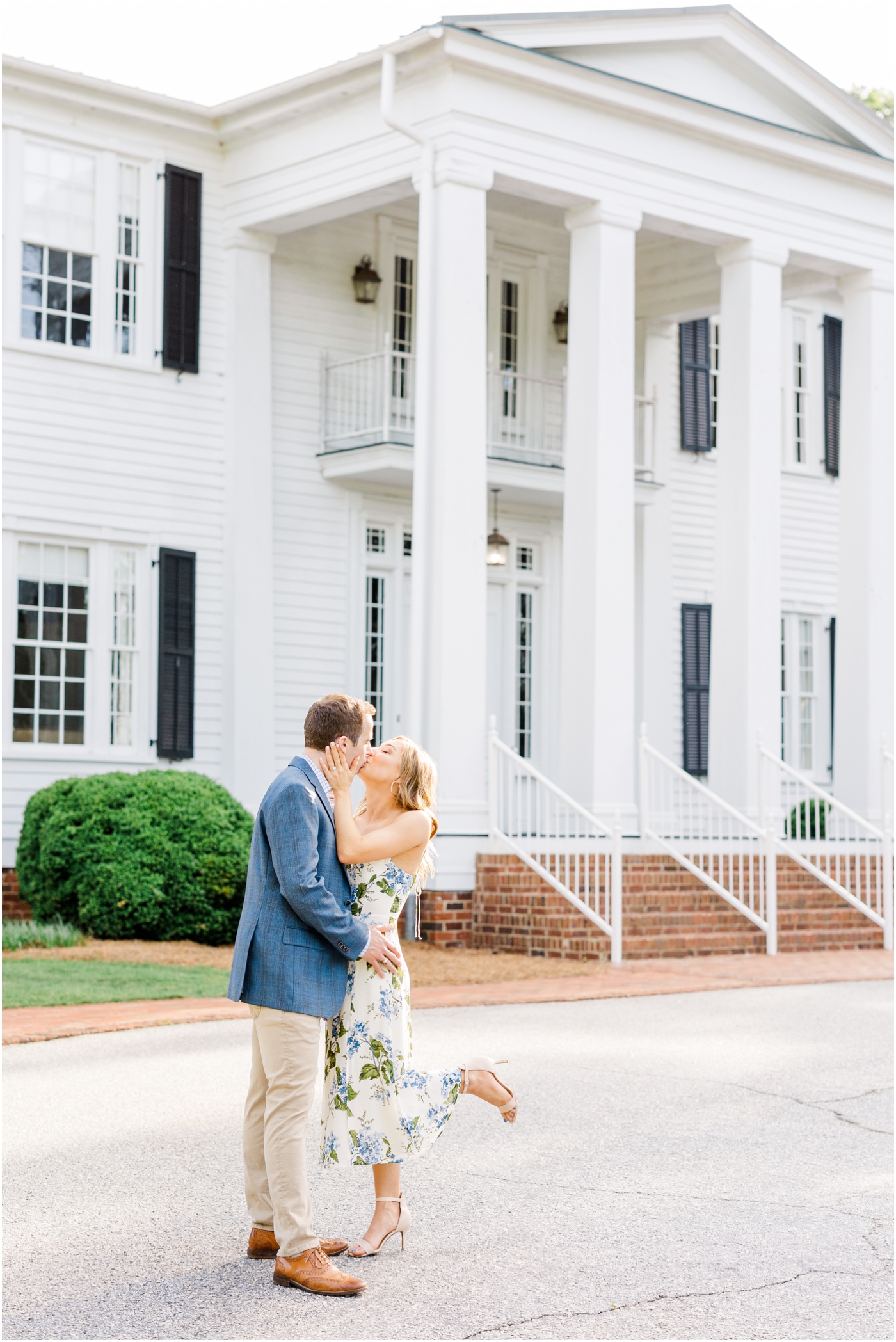Furman University Engagement Session in Greenville SC at the President's House
