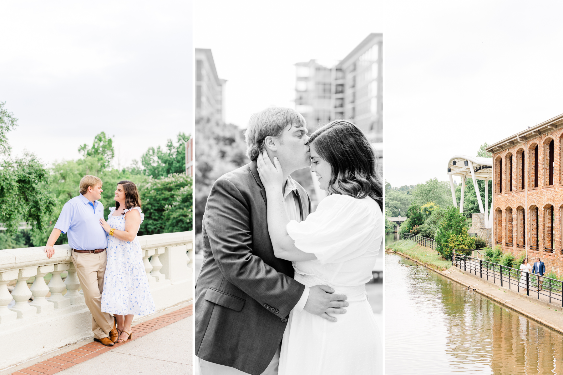 Downtown Greenville Engagement Session in Falls Park
