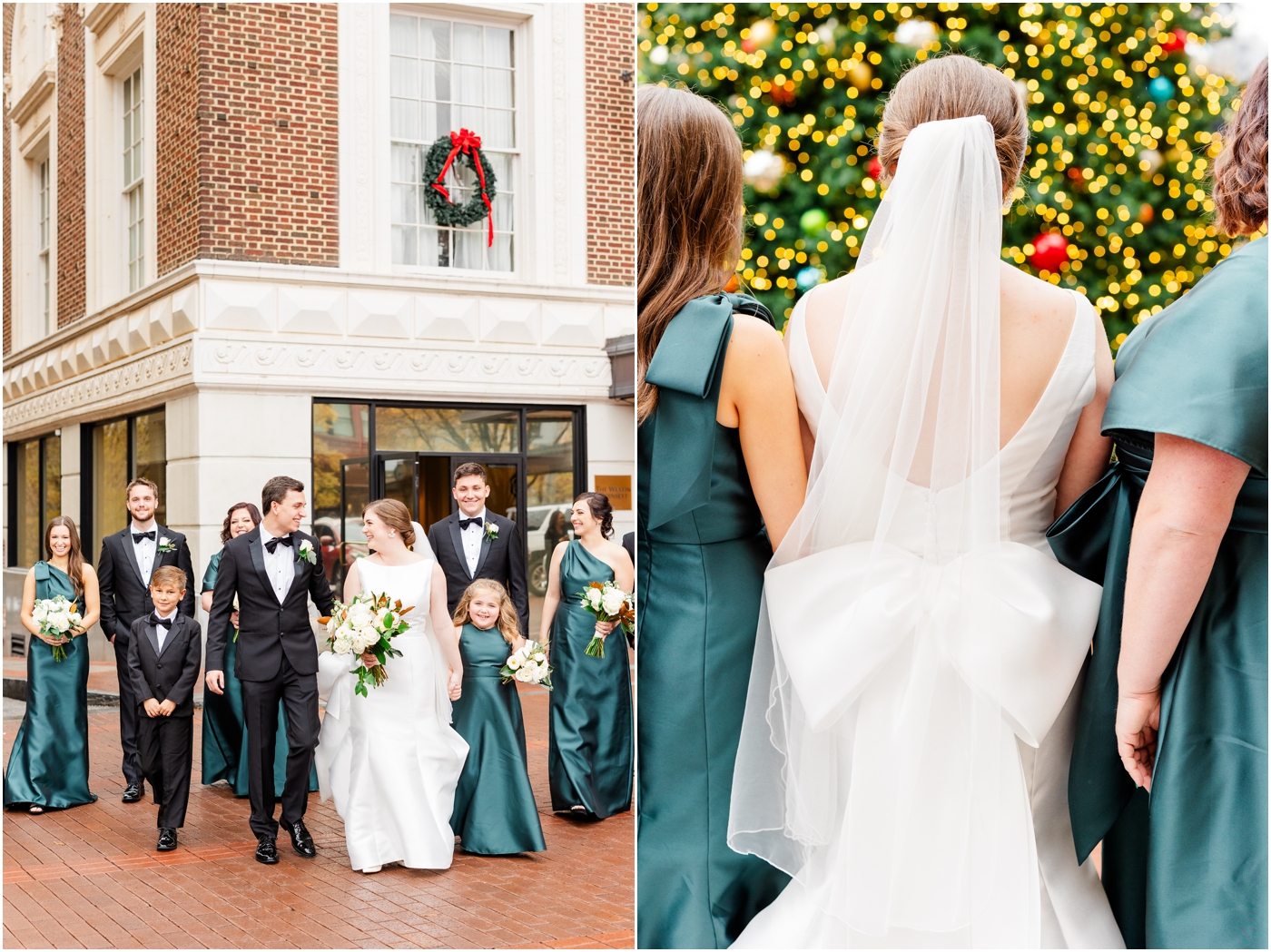 Bride & Groom at their Christmas wedding at the Westin in Downtown Greenville