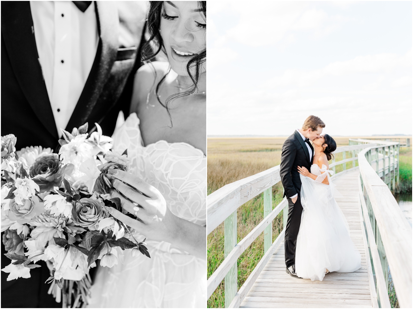 Bride & Groom at Walker's Landing Omni Amelia Island Wedding