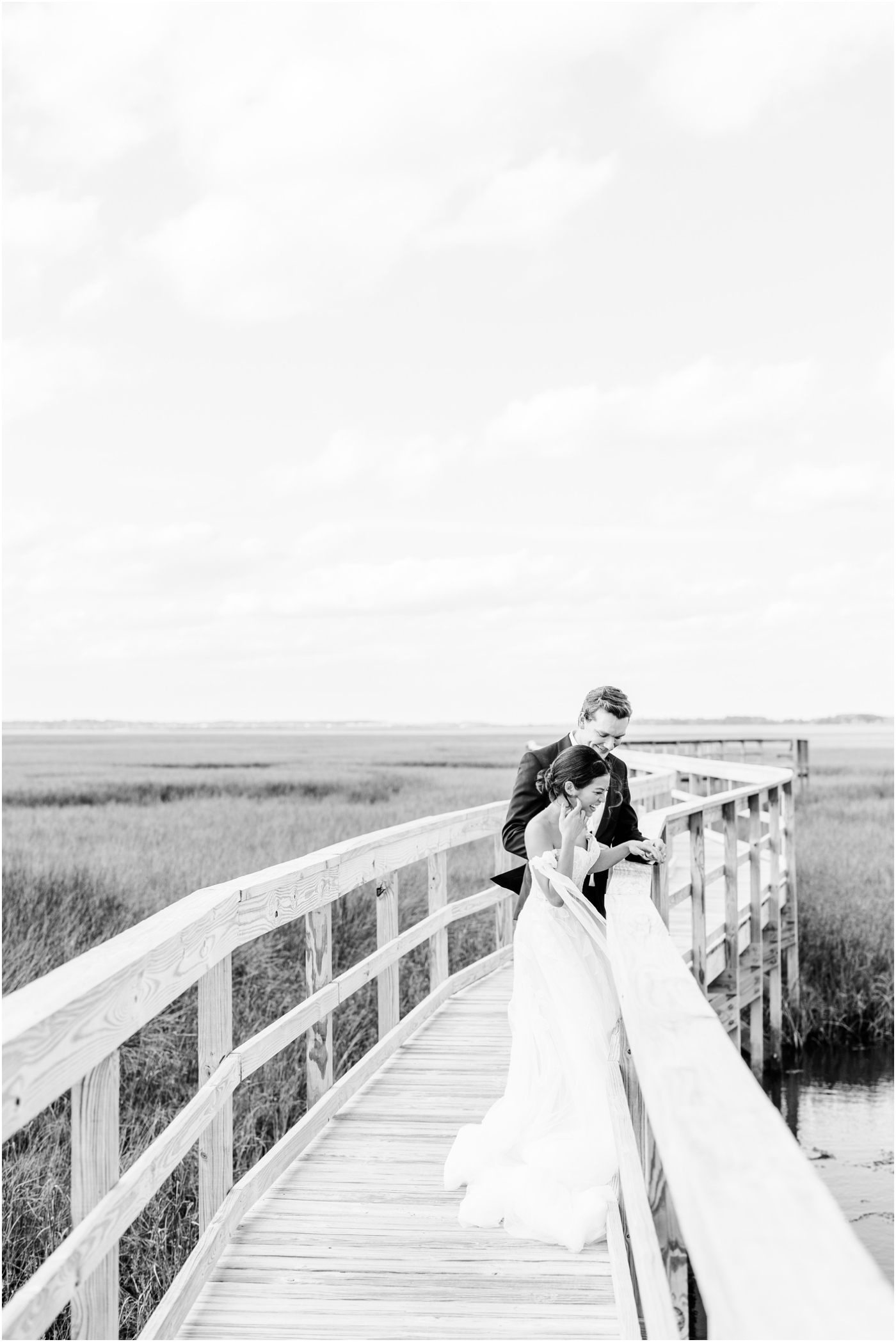 Bride & Groom at Walker's Landing dock