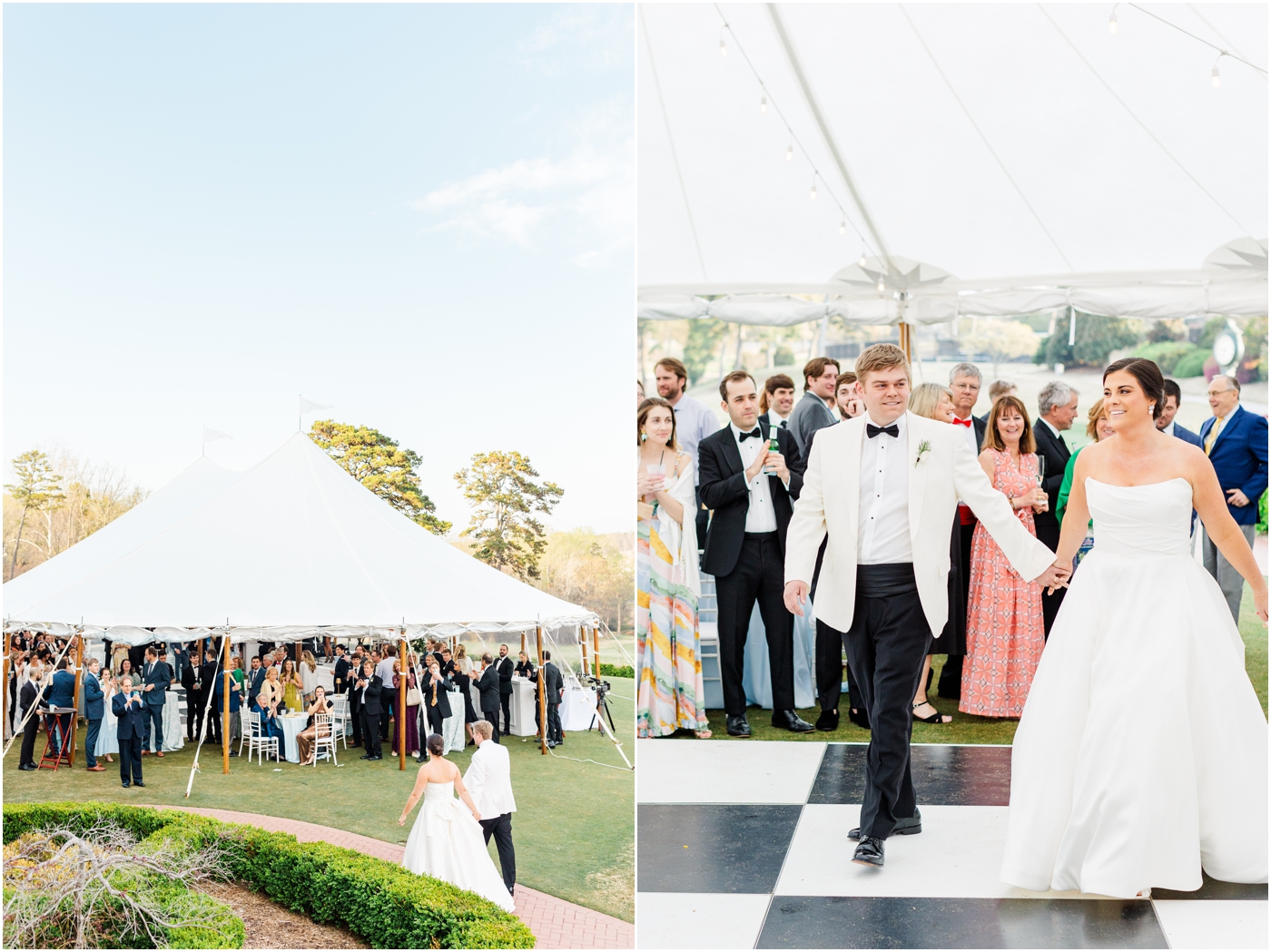 sailcloth tent at greenville country club wedding