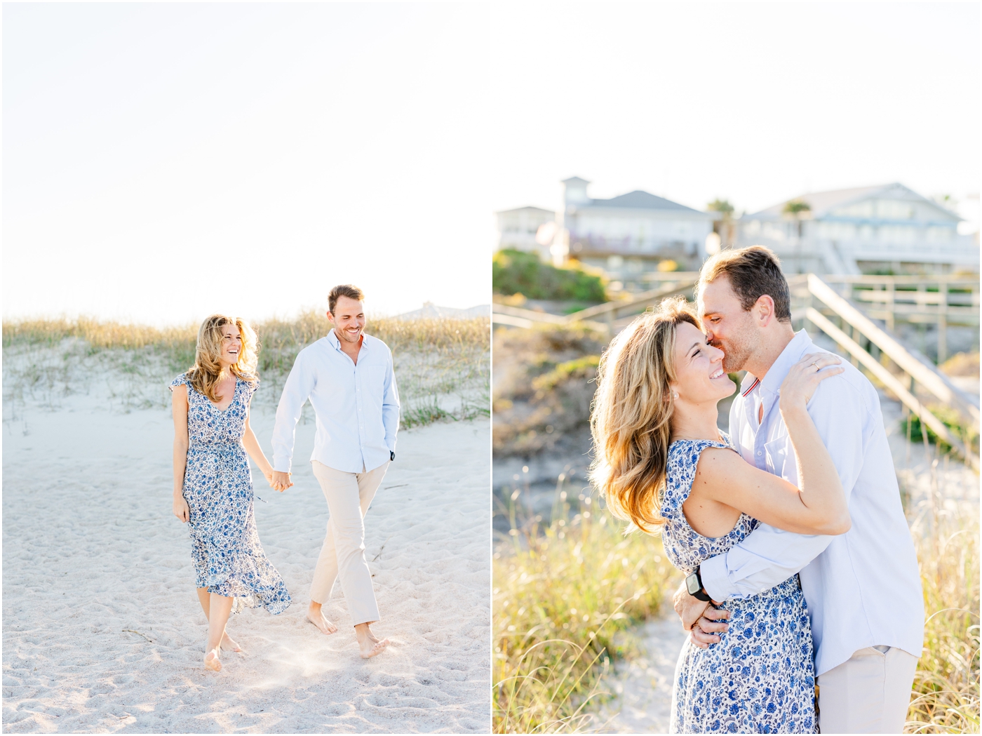 Couple on beach on Amelia Island 