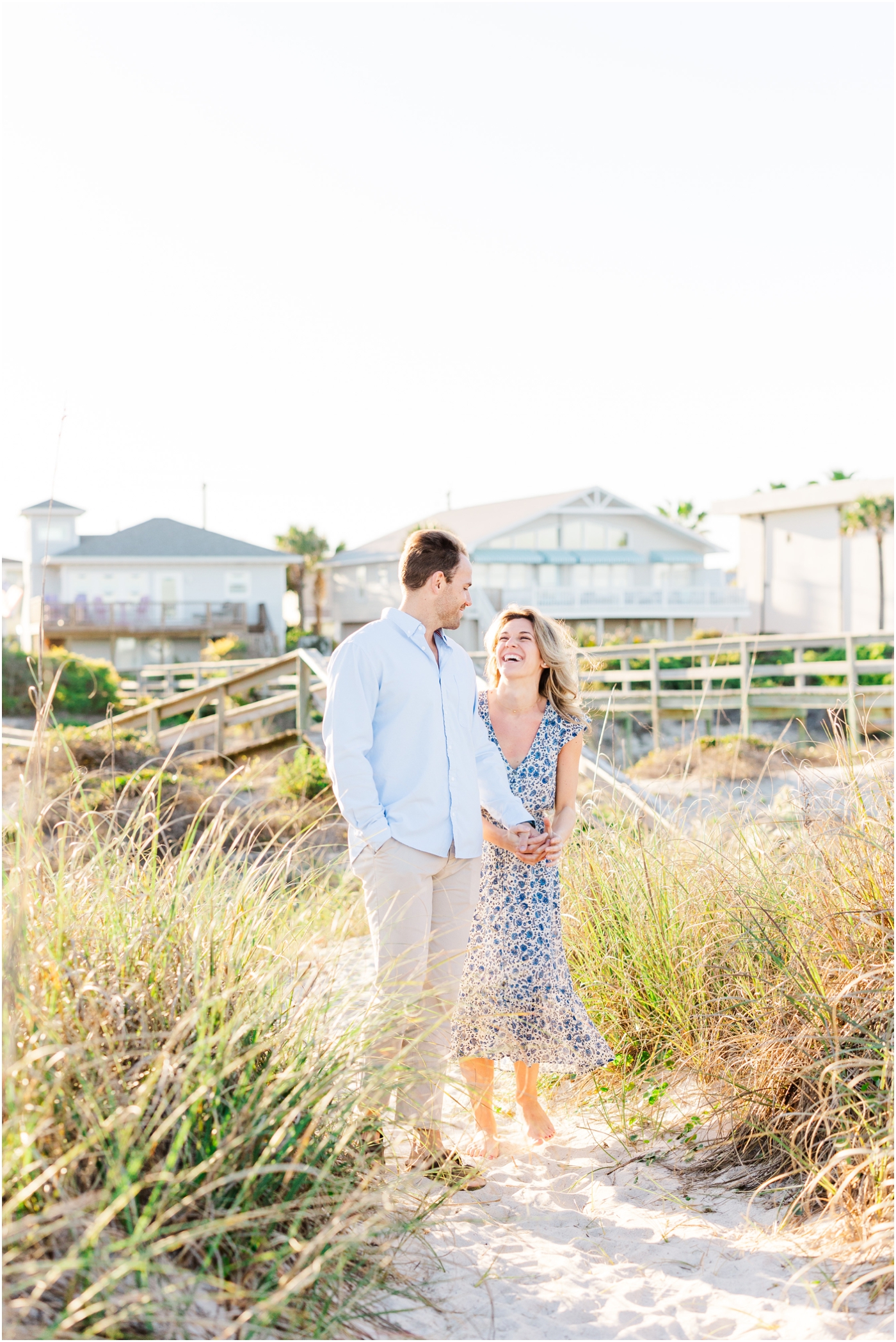 Couple in dunes on Fernandina Beach