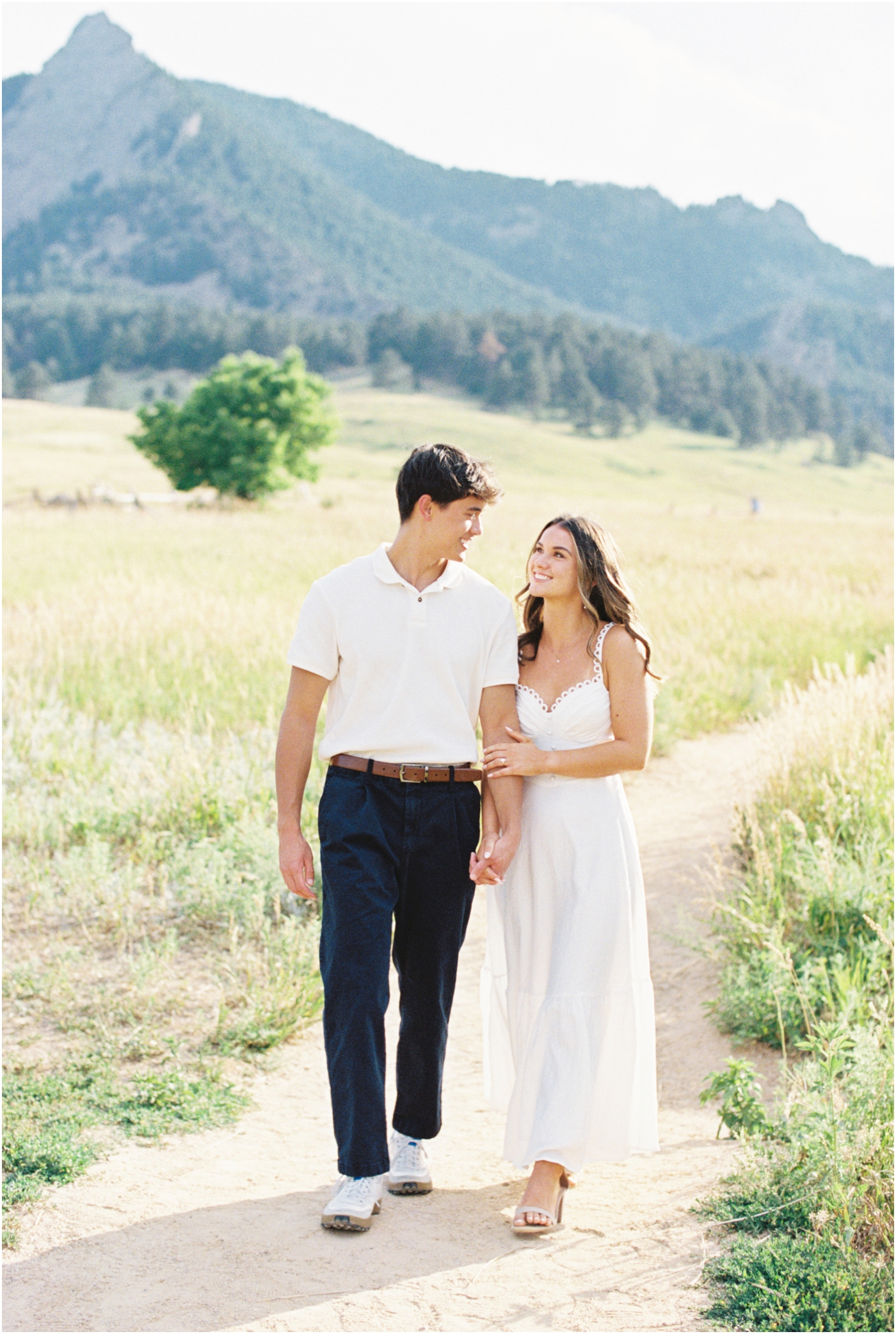 film photography of boulder engagement session