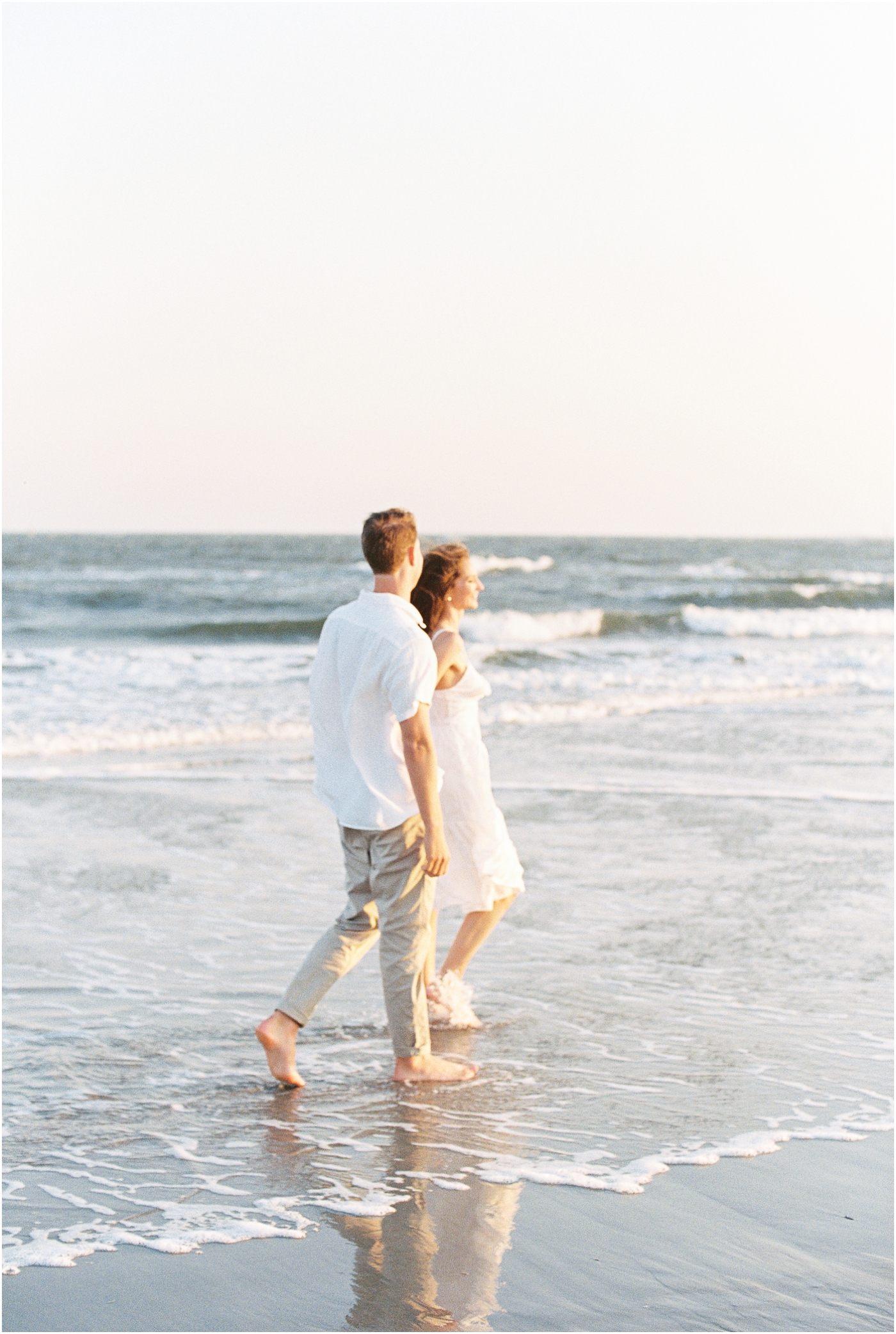 Film Engagement Photos on the beach in Charleston SC