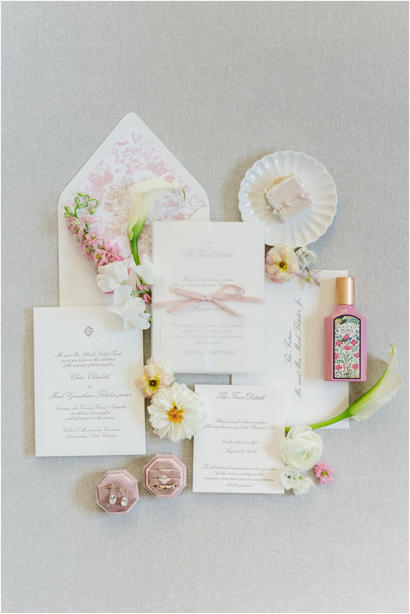 Piedmont Club wedding invitations