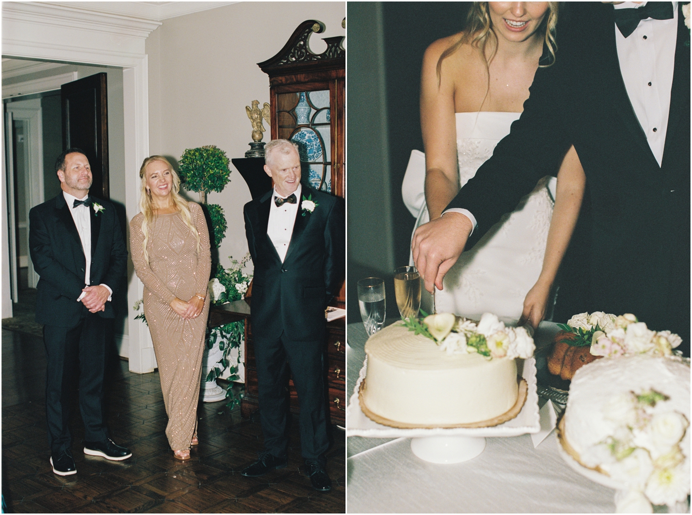 cake cutting at a Piedmont club wedding