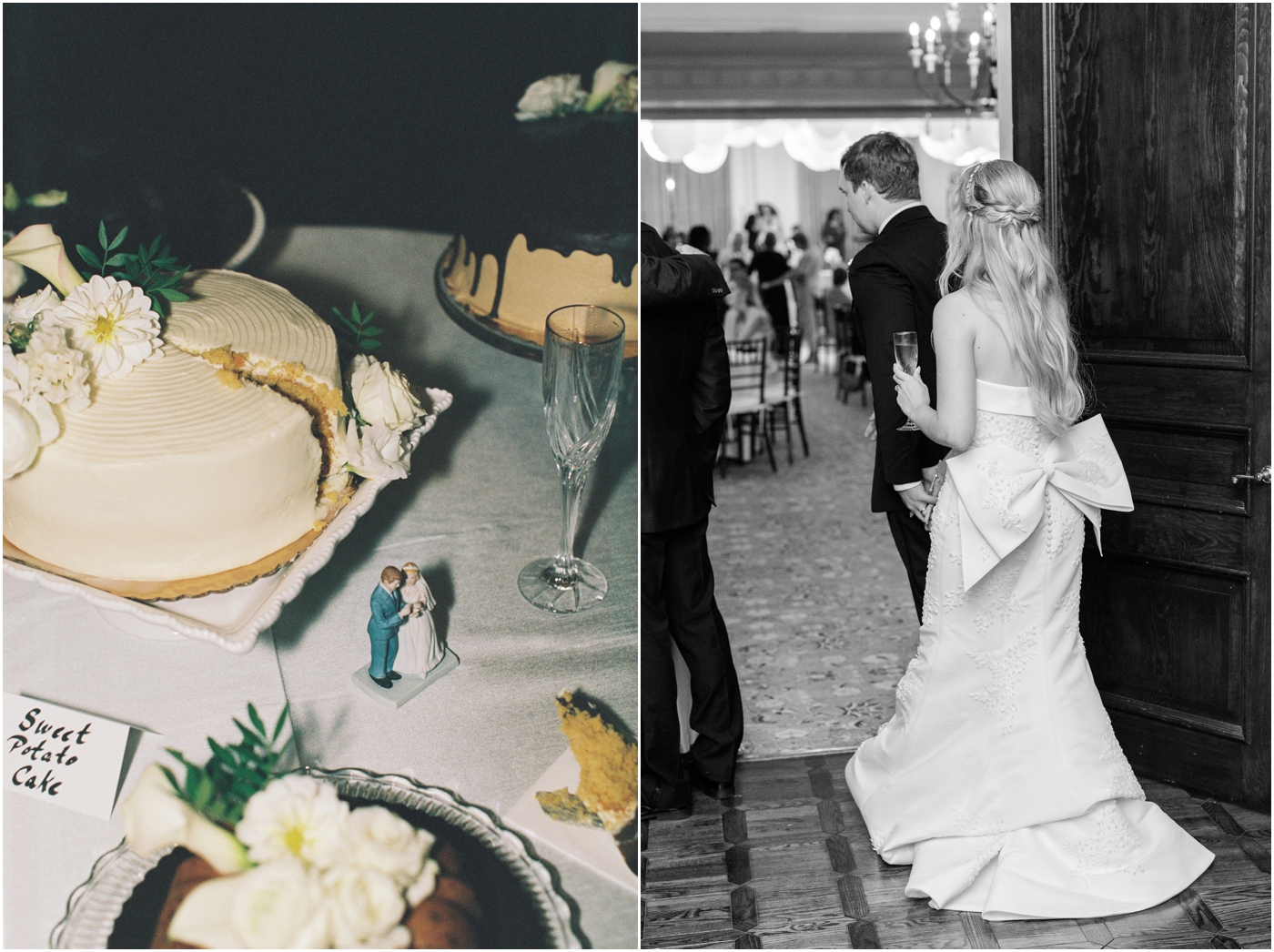 film photos from a Piedmont club wedding