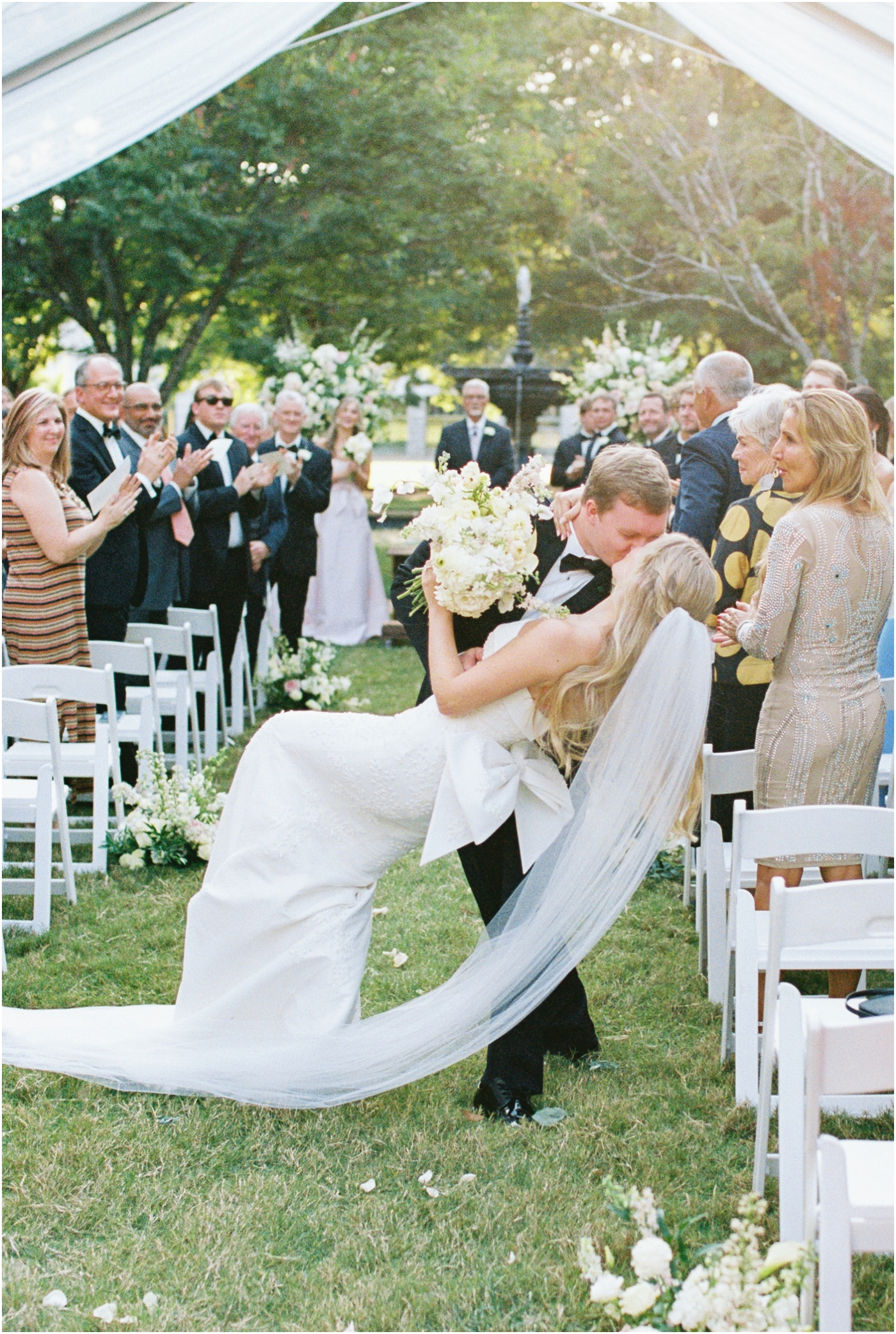 film photo from a Piedmont club wedding