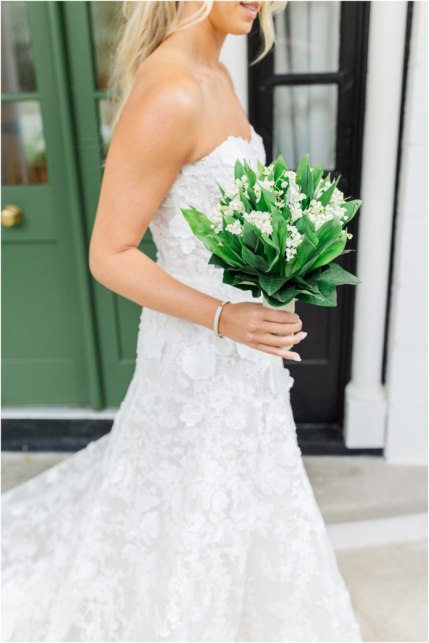 lily of the valley bouquet at HollyOaks on the Marsh wedding