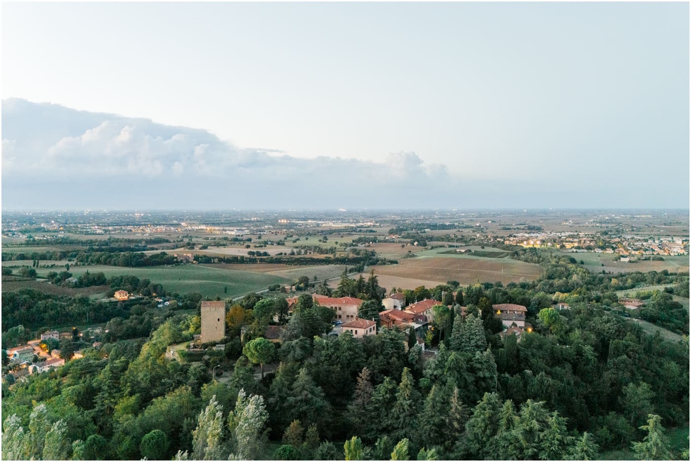Drone view of Italian countryside 