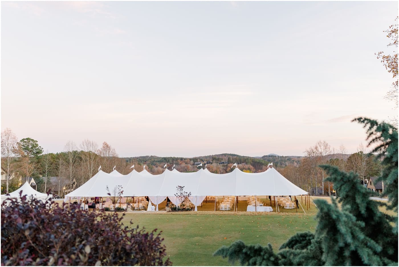 tented reserve at lake keowee wedding